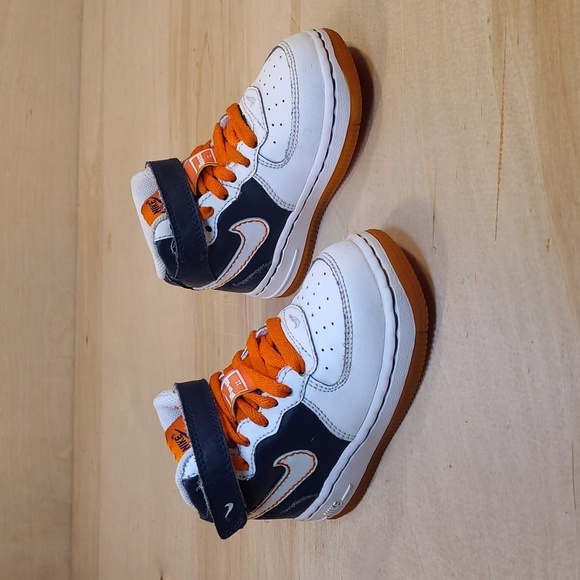 Nike Air Force 1 Mid 2007 Orange Blaze Patterson Square Gardens Shoes - Picture 2 of 10